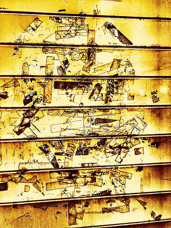 I've Just Seen A Face Series  (tape residue on metal)  “Metropolis”